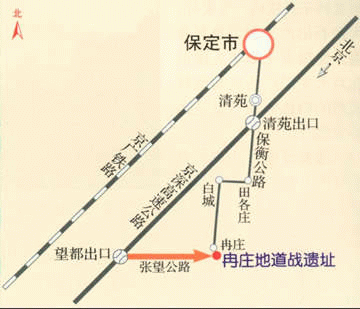 冉莊地道戰遺址路線圖